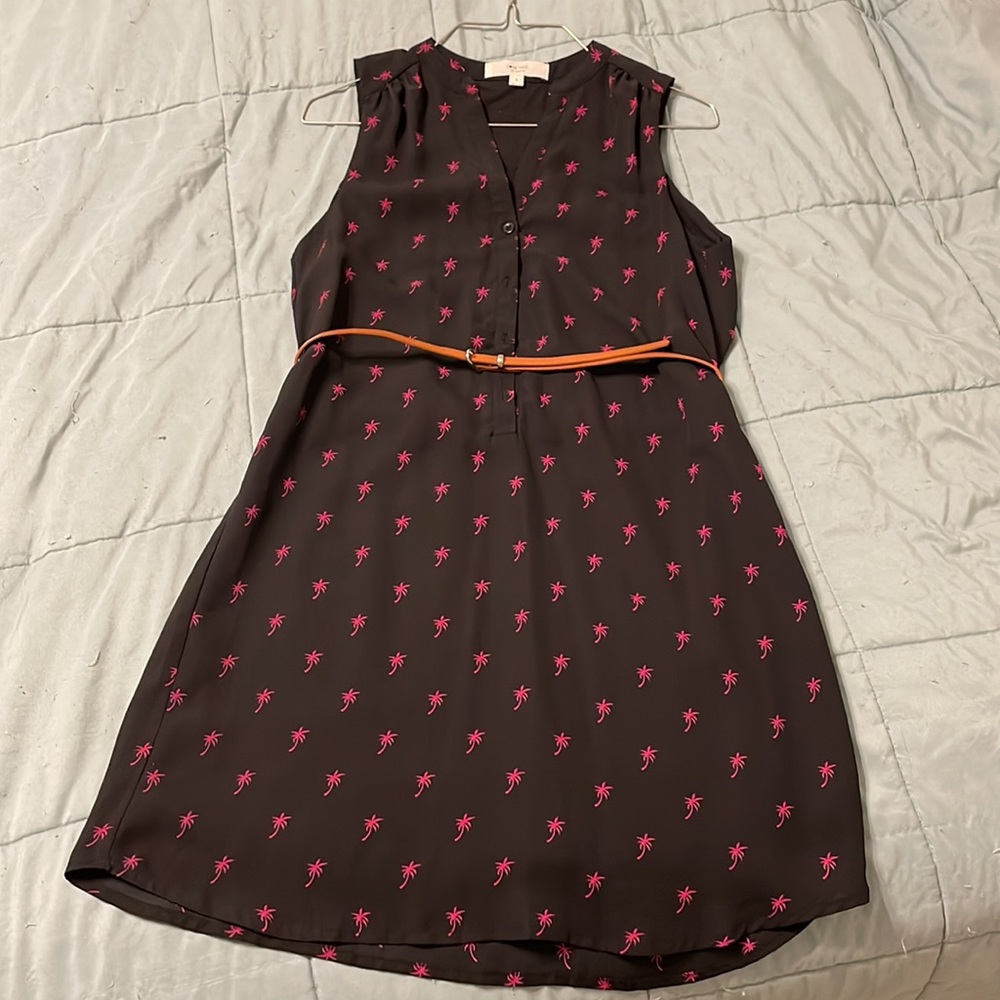 Flowy LoveTree dress with palm tree pattern
